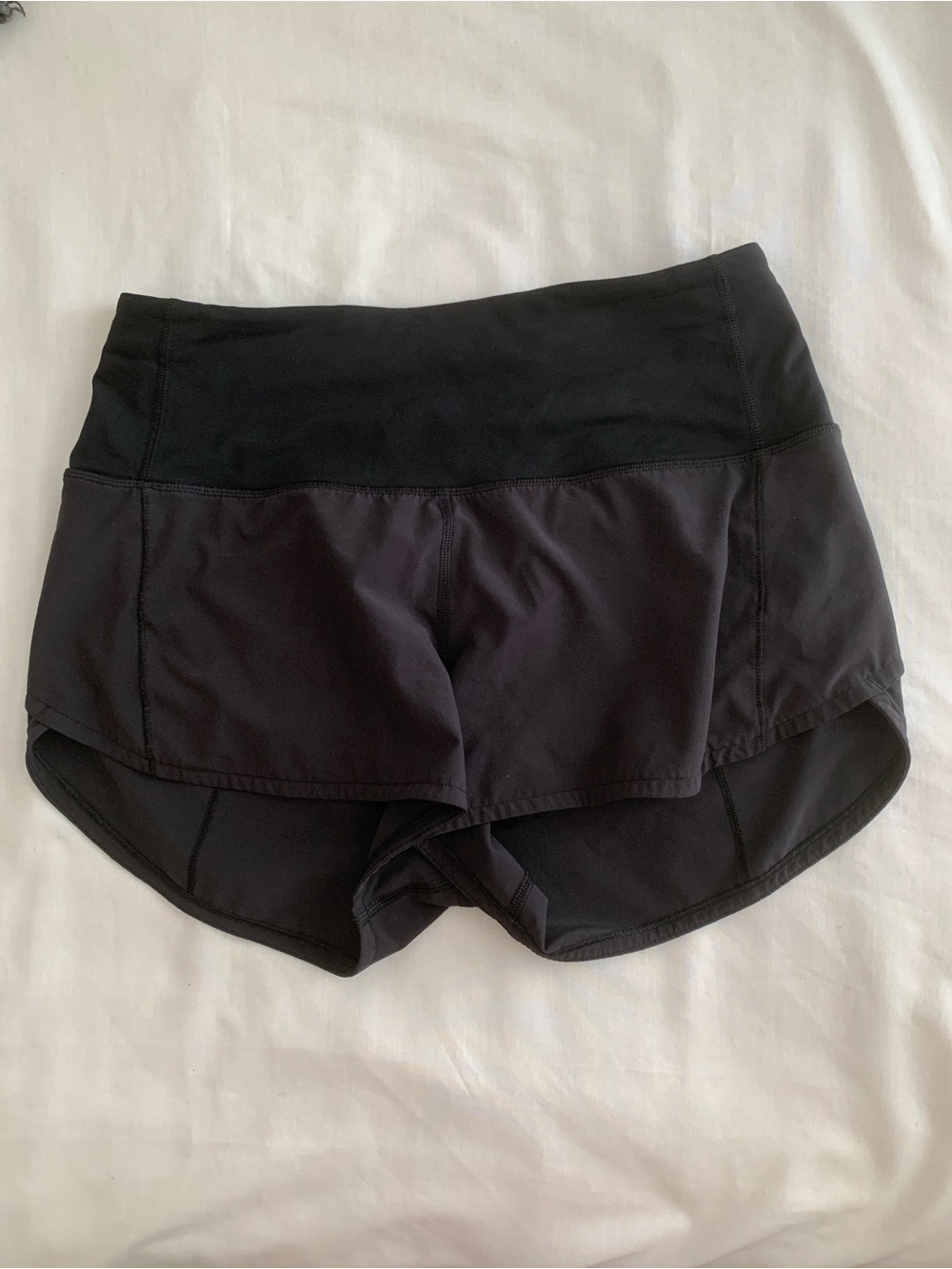 EUC Lululemon Black Athletic Running Shorts  Approx. XS / Size Dot Missing